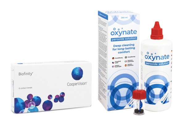 Biofinity (6 lenzen) + Oxynate Peroxide 380 ml met lenzendoosje