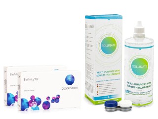 Biofinity XR CooperVision (6 lentilles) + Solunate Multi-Purpose 400 ml avec étui