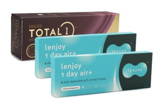 DAILIES Total 1 (30 lentilles) + Lenjoy 1 Day Air+ (10 lentilles)