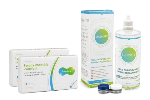 Lenjoy Monthly Comfort (12 lentilles) + Solunate Multi-Purpose 400 ml avec étui