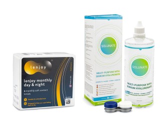 Lenjoy Monthly Day & Night (6 lentilles) + Solunate Multi-Purpose 400 ml avec étui